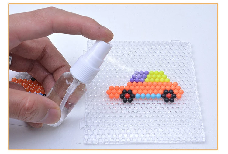Colorful Water stick beads DIY Magic Beads Ball Aqua Pegboard Pixels Jigsaw 3D Puzzle Educational toy For Children Gift with Box | Игрушки и