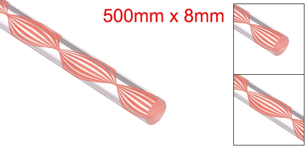 Pink Spiral Uxcell 1 шт. 8 мм x 500 мм светильник фиолетовый/темно-синий/желтый/зеленый/розовый/темно-фиолетовый прямой/Спиральная линия акриловый Оргстекло круглый стержень - Цвет: Pink Spiral