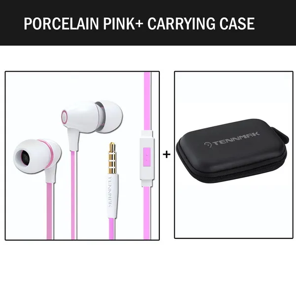 pink carrying case TENNMAK фарфоровые наушники 3,5 мм высококачественные металлические наушники* 3 цвета - Цвет: pink carrying case