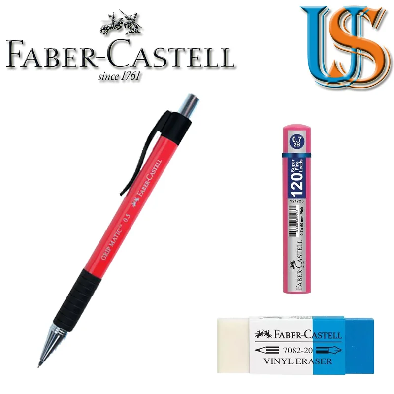 Faber Grip Matic 1319 0 7 механический карандаш + F. C. 127621 0.7X60 мм (120 шт в коробке) 188220 ластик