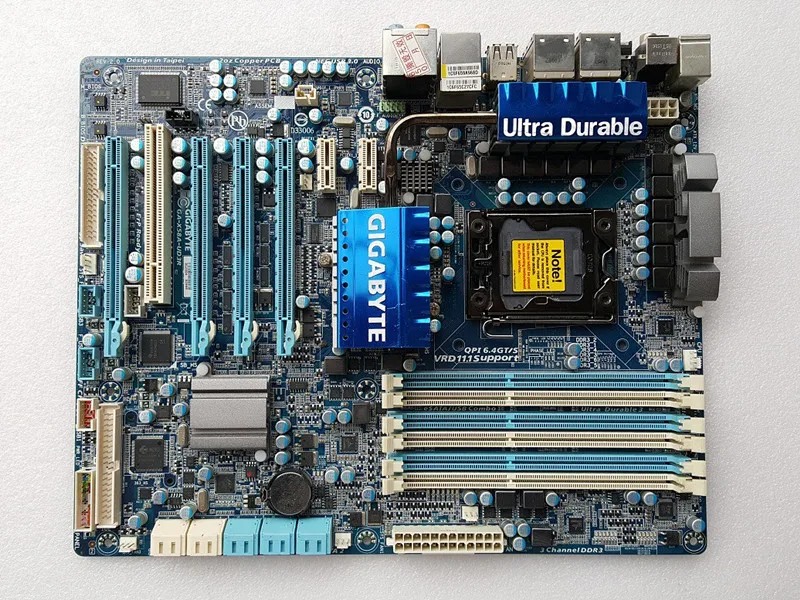 Материнская плата для Gigabyte оригинальная б/у настольного ПК 1366 DDR3 X58 LGA i7 24G SATA3 USB3.0