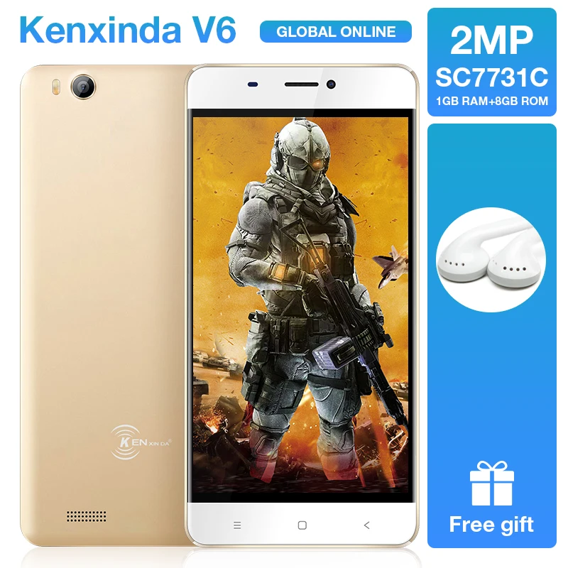 Оригинальный Kenxinda V6 4 5 дюймов 1700 мАч Батарея Android 6 0 мобильный телефон 1G RAM 8G ROM