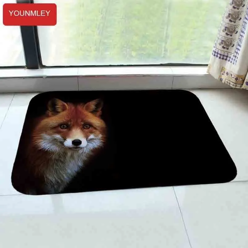 

40x60cm modern Doormat Entrance carpet Floor Mat kitchen Rug Indoor/Bathroom anti-slip carpets door mats beauty red fox print A4