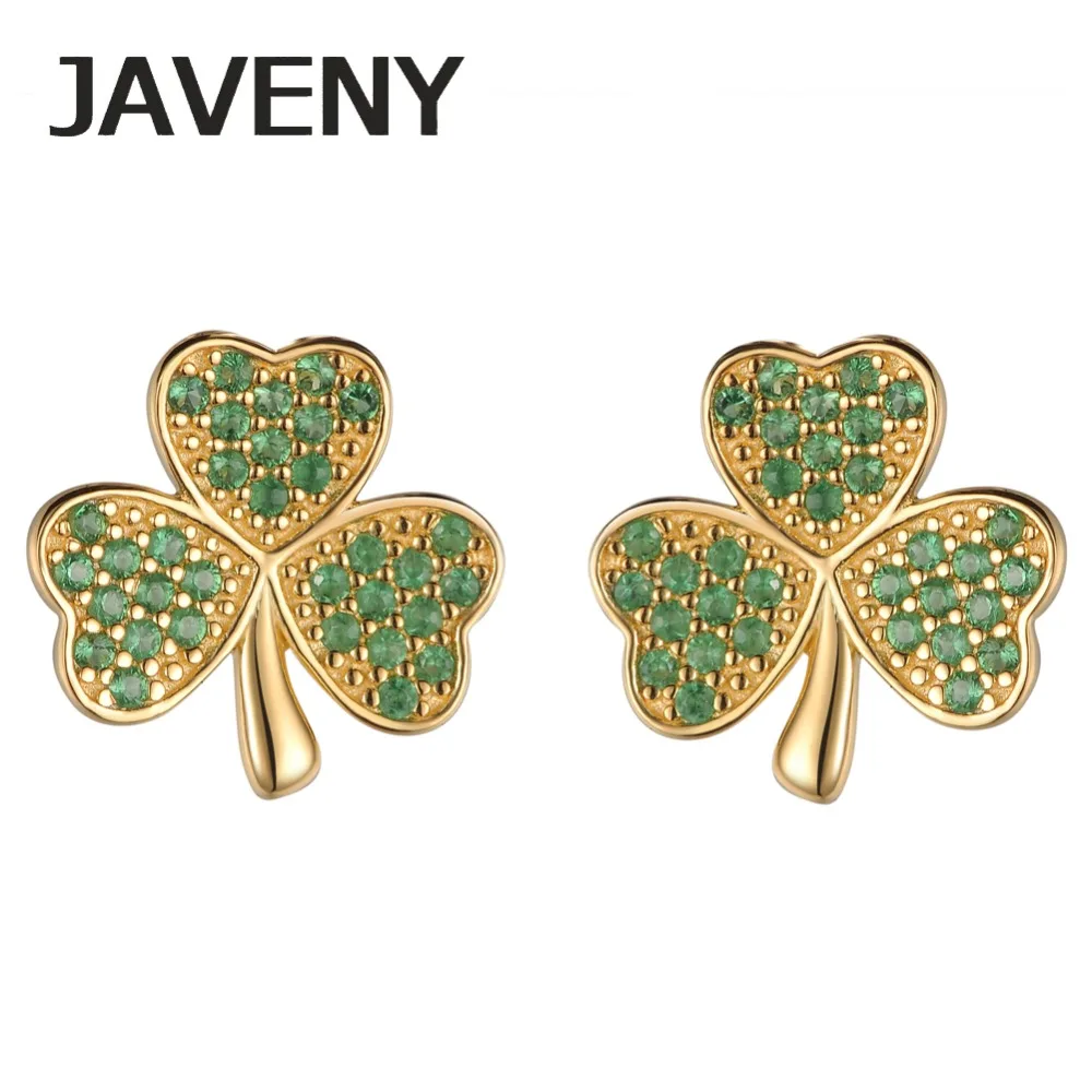 Женские серебряные серьги-гвоздики с зеленым кубическим цирконием ирландский