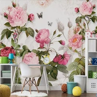 hand painted flower plant living room tv background wall custom high end mural factory wholesale wallpaper mural photo wall