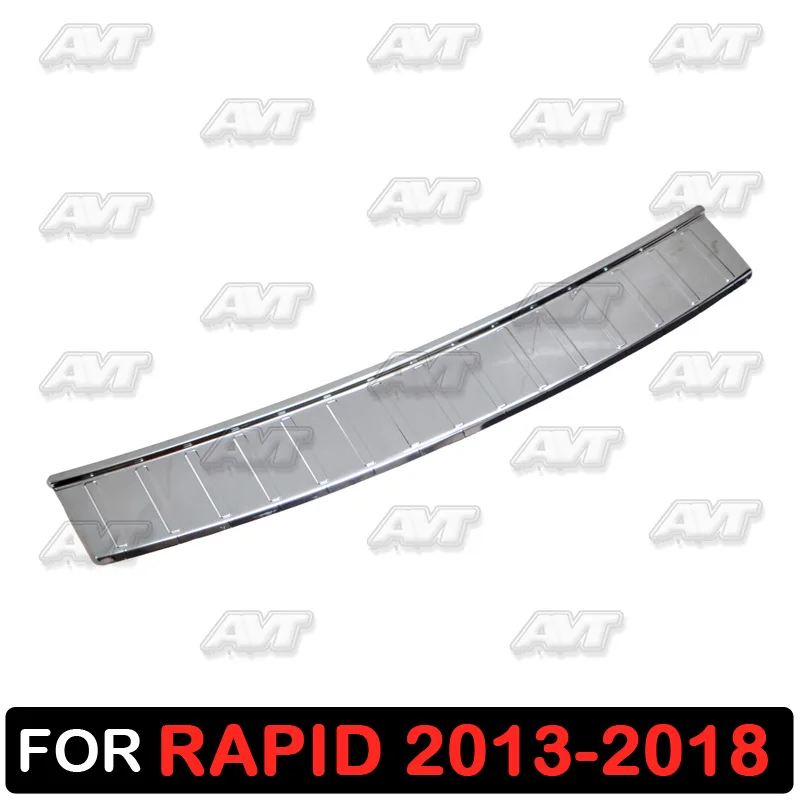 Защитная накладка на задний бампер для Skoda Rapid 2013 2018 декоративная стайлинга
