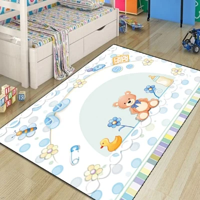 

Else Blue Baby Bears Ducks Toys 3d Print Non Slip Microfiber Children Kids Room Decorative Area Rug Kids Mat