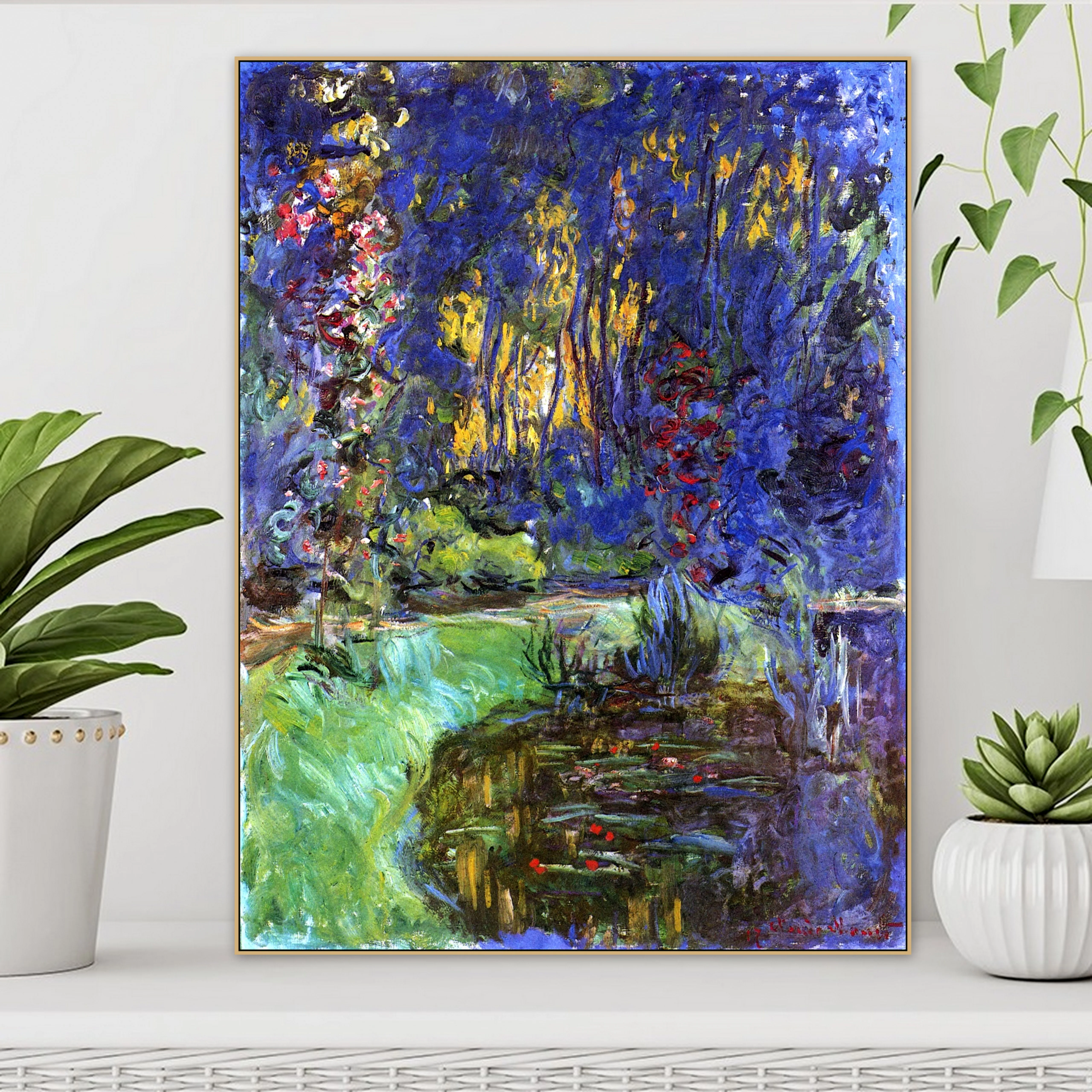 

Famous Claude Monet The Garden in Giverny Oil Painting on Canvas Print Poster Modern Art Wall Pictures Living Room Home Decor
