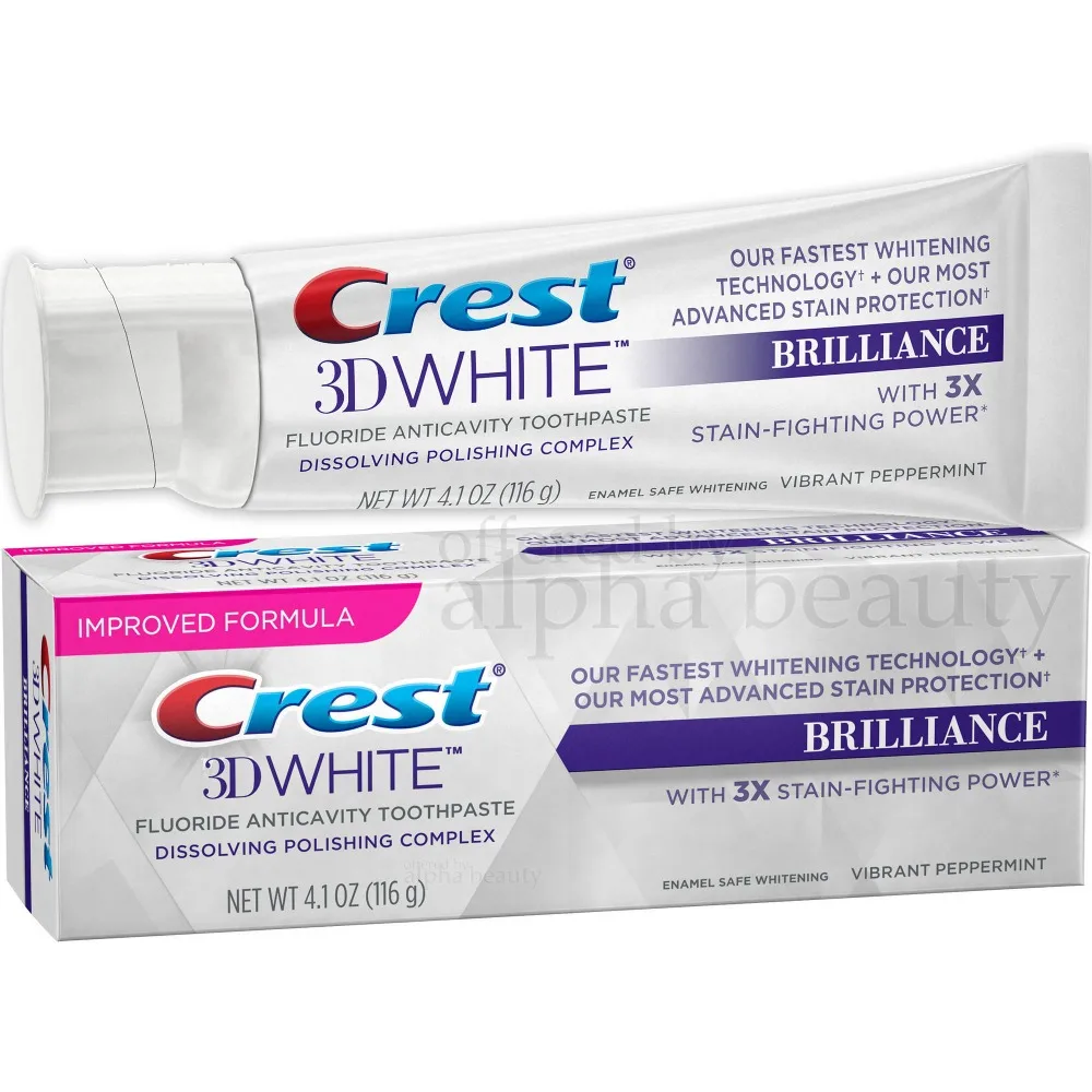 

Crest 3D White Brilliance Enamel Safe Teeth Whitening Toothpaste Mesmerizing Mint Flavor 4.1 Oz
