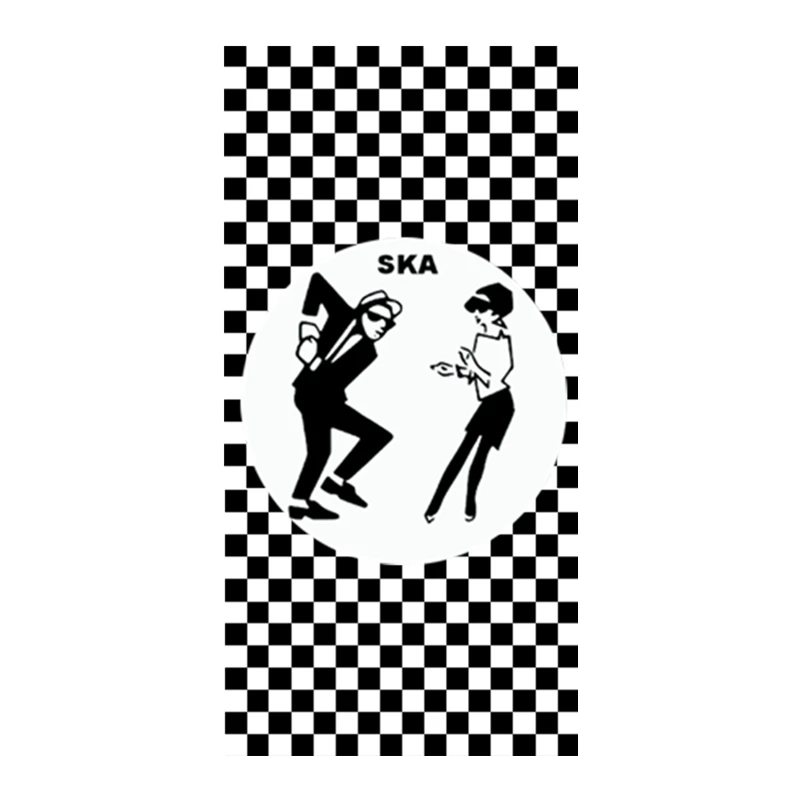 Черное дизайнерское чайное полотенце Ska из микрофибры для танцующих людей