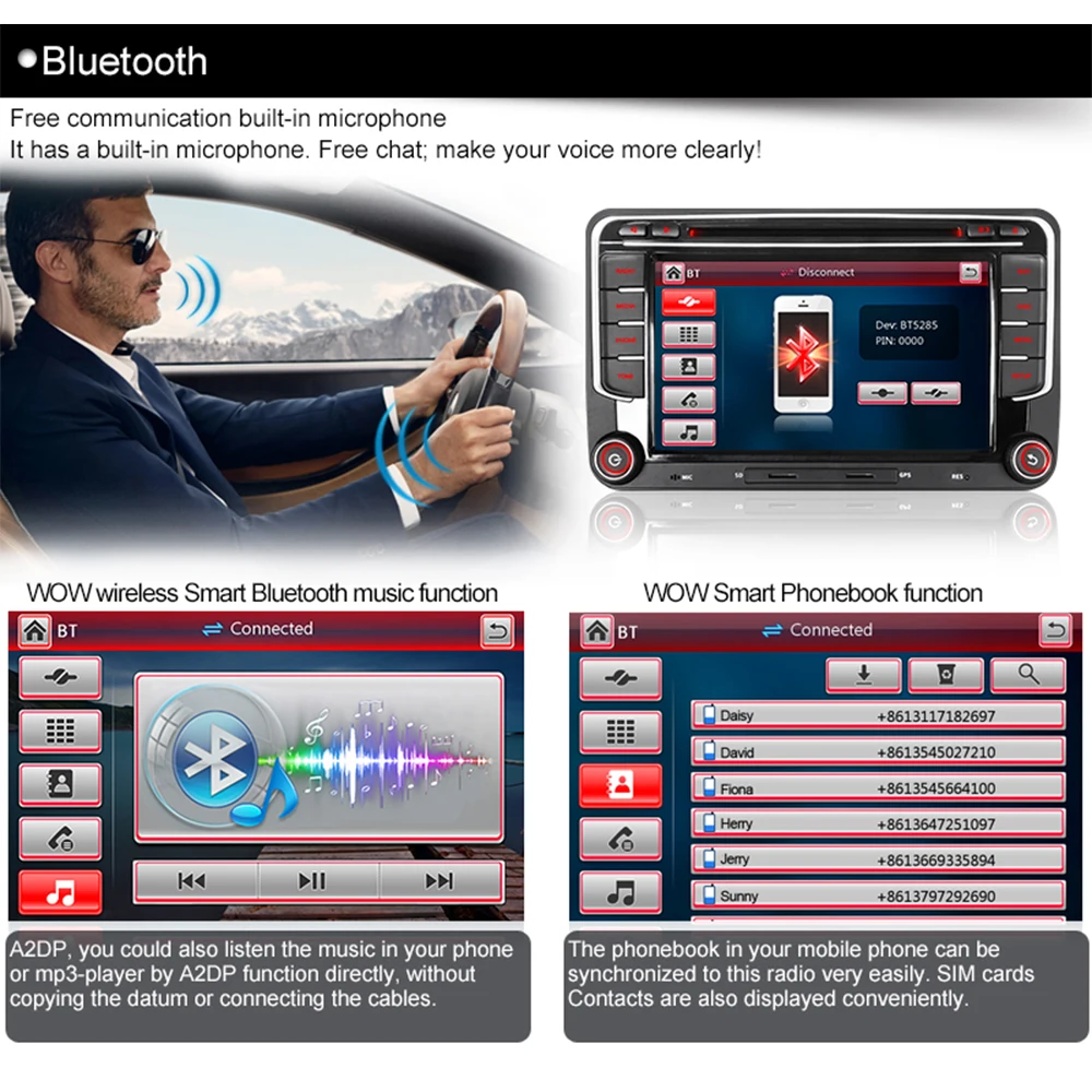 Автомагнитола A Sure 2 DIN с DVD плеером и GPS навигацией для VW Golf MK Passat B6 Polo Sharan Multivan T5 Touran