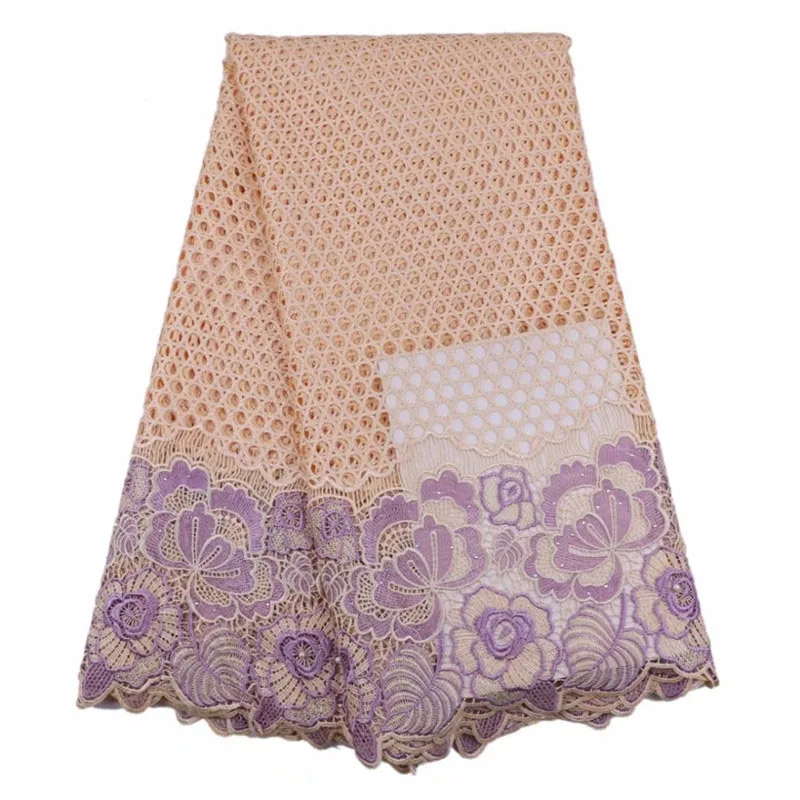 Африканская Кружевная Ткань 5 ярдов Белоснежка гипюр кружевная ткань 2018 Высокое