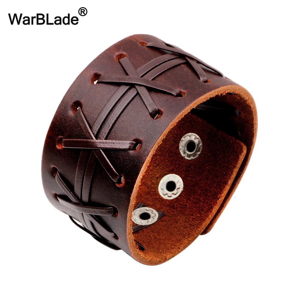 Новинка 2018 модный мужской браслет WarBLade из натуральной кожи Браслет-манжета в