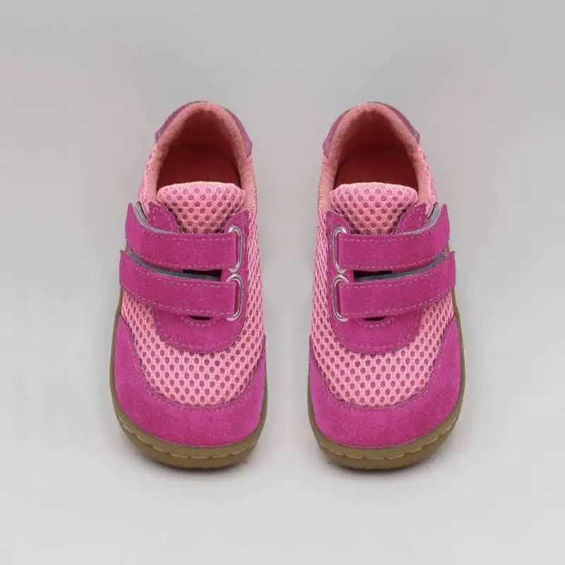 Pink Tipsietoes Лидирующий бренд, весенние модные сетчатые дышащие спортивные кроссовки для девочек и мальчиков, Детские Босиком кроссовки - Цвет: Pink