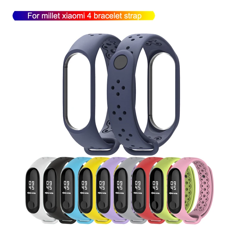 Силиконовый ремешок для фитнес браслета Mi Band 4 сменный Браслет смарт часов Xiaomi