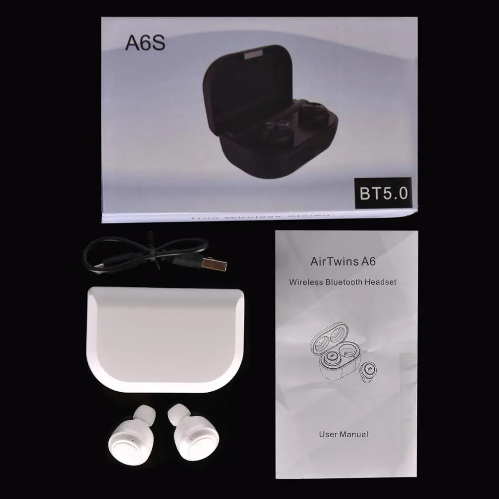A6 Bluetooth 5 0 беспроводные наушники TWS спортивные гарнитура вкладыши для телефона