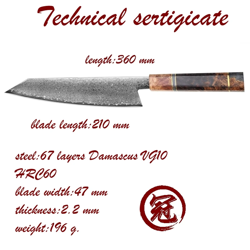 Handmade Kitchen Knife Japanese Damascus Chef VG10 Steel Kiritsuke Knives Home Tools Cooking Slicing NEW|Кухонные ножи| |
