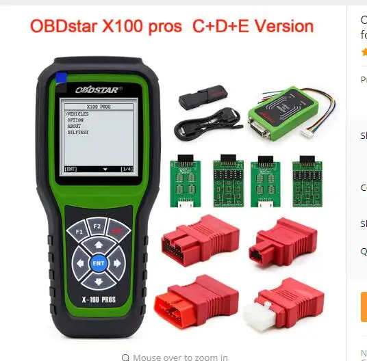 OBDSTAR X100 pros C+ D+ E модель авто ключ программист X-100 pro x100pro иммобилайзер программируемый инструмент+ EEPROM PIC - Цвет: X100 Pros CDE