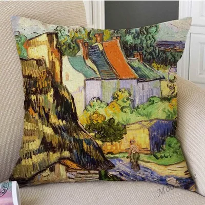 Vincent Van Gogh известная картина маслом автопортрет Подсолнух Звездная ночь галерея искусство Декоративная Подушка Чехол льняная наволочка