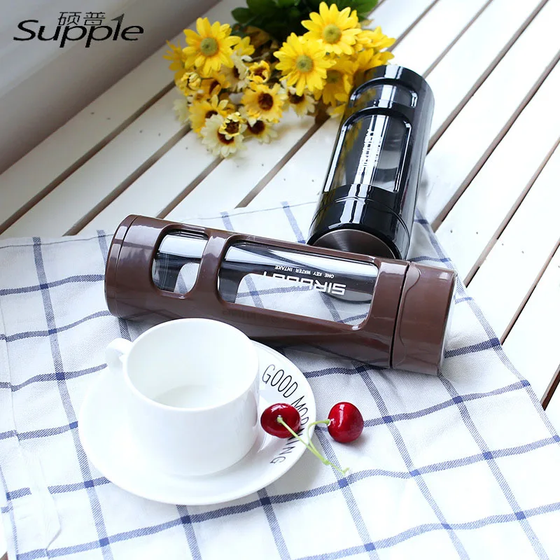 360ml New Sport Glass Water Bottle Kettle With Silicone Insulation Creative Drinkware Car Cups | Дом и сад