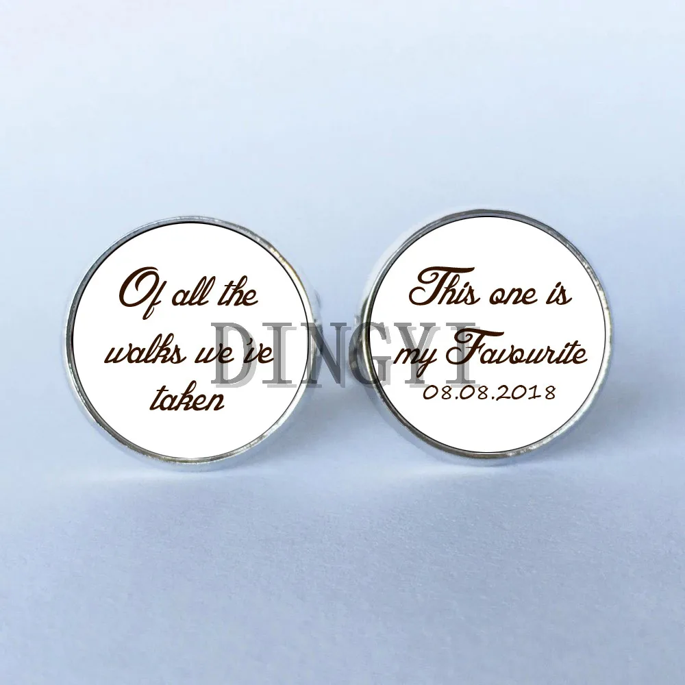 

1 Pairs wedding cufflinks personalized Father of bride Yo la ame Custom Cufflinks men shirt cuffs button