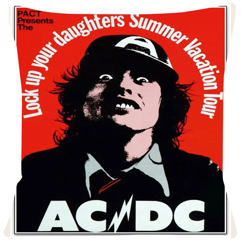 as picture ACDC рок группа Наволочка декоративная наволочка квадратное сиденье стула автомобиля наволочка диванная подушка домашний текстиль SJ54 - Цвет: as picture
