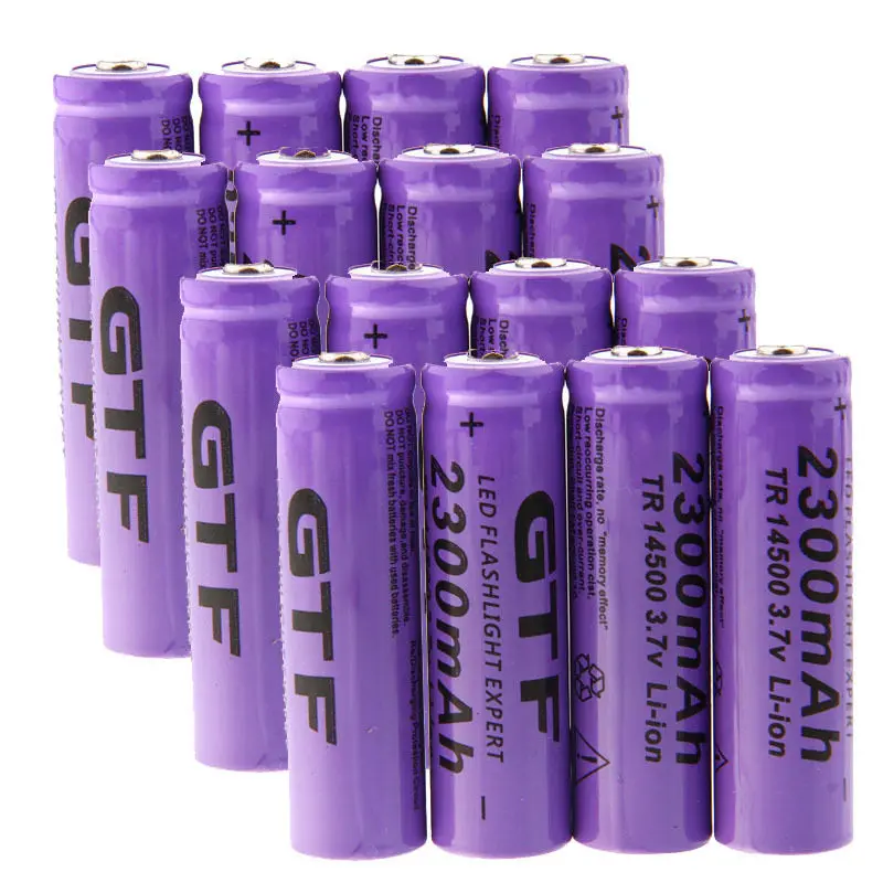 4 шт. литий ионные аккумуляторные батарейки 14500 3 7 в 2300 мАч|li-ion battery|gtf 14500rechargeable battery
