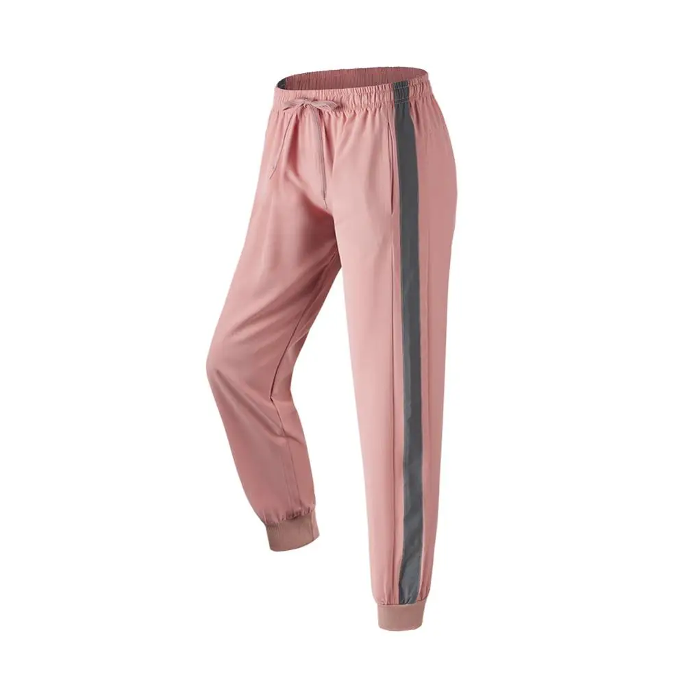 Pink Светоотражающие полосатые штаны для бега, женские штаны для бега, бега, спортзала, путешествий, активного спорта, обтягивающие спортивные штаны, спортивные штаны - Цвет: Pink