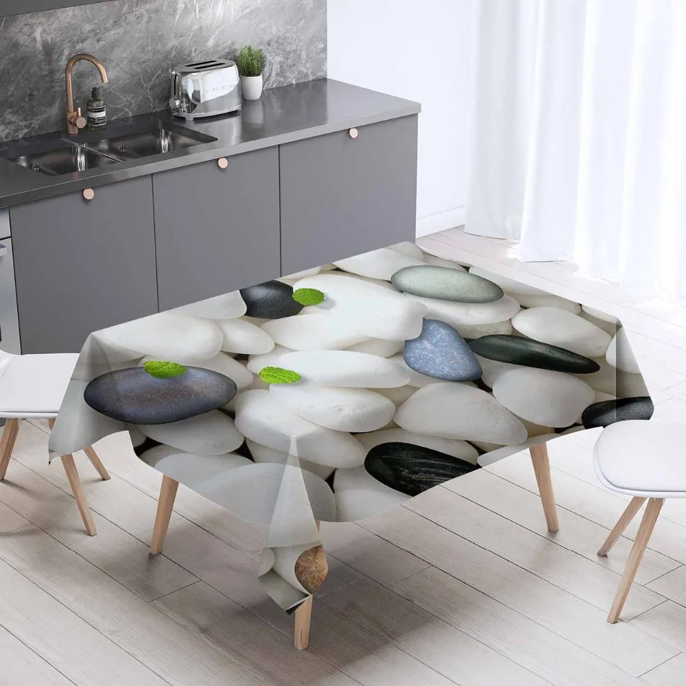 

Моющаяся плотная хлопчатобумажная скатерть с 3d-рисунком крупных камней