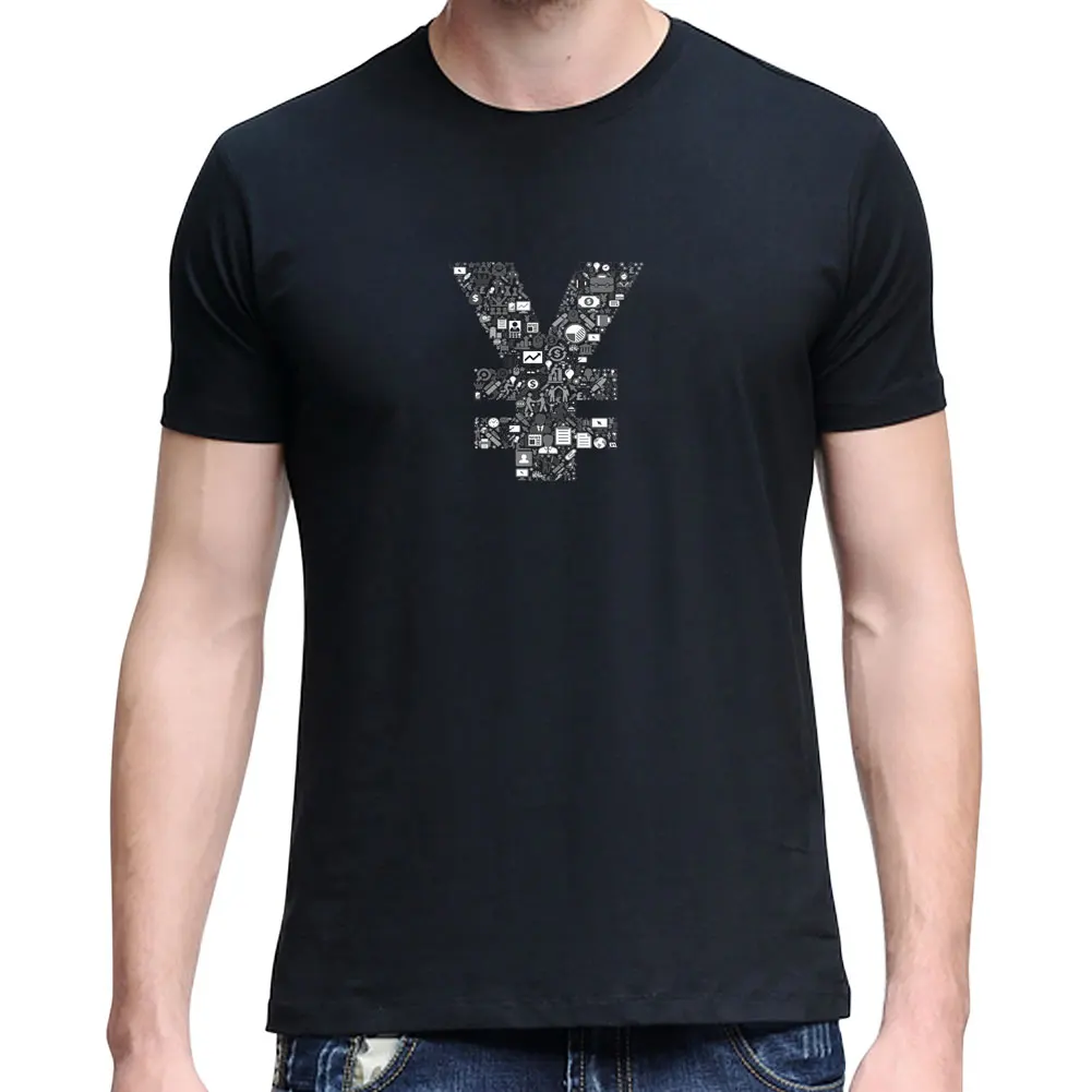 Мужская Футболки Мода 2017 Лето Повседневная Простой Китайский Юань Знак О