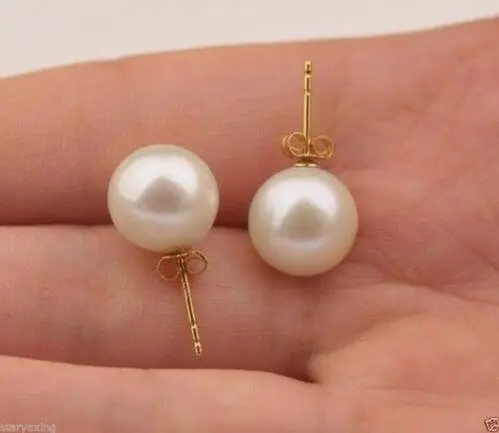 

7.5MM AAAA White Akoya Pearl Earrings>>>girls jades Free shipping
