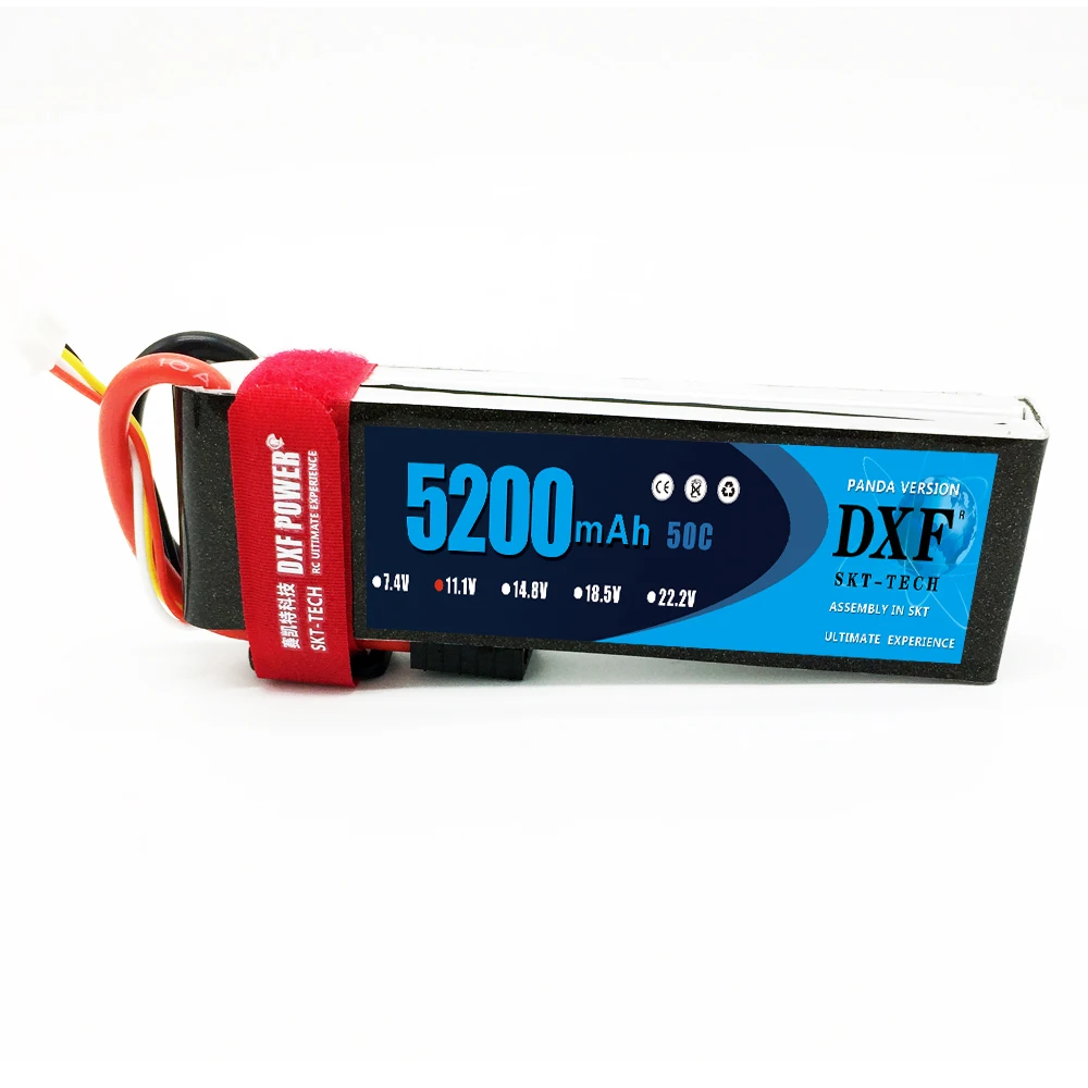 

DXF Power 11.1V 5200MAH 3S 50C max100C RC Lipo 3S Battery for RC Car RC Quadcopter Helicopter Boat Drone Traxxx Truck