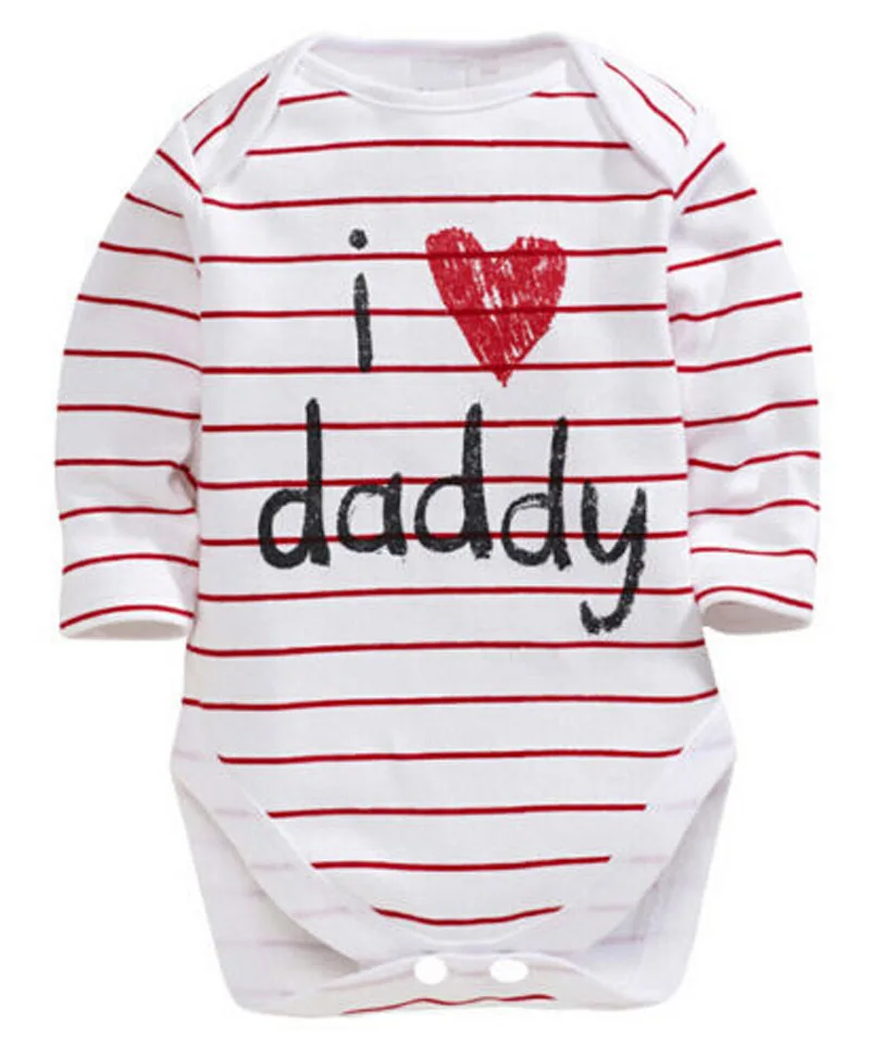I Love Daddy Милый детский комбинезон для новорожденных мальчиков и девочек, костюм с надписью «I Love Папа мама», комбинезон, комплект одежды От 0 до 1 года - Цвет: I Love Daddy