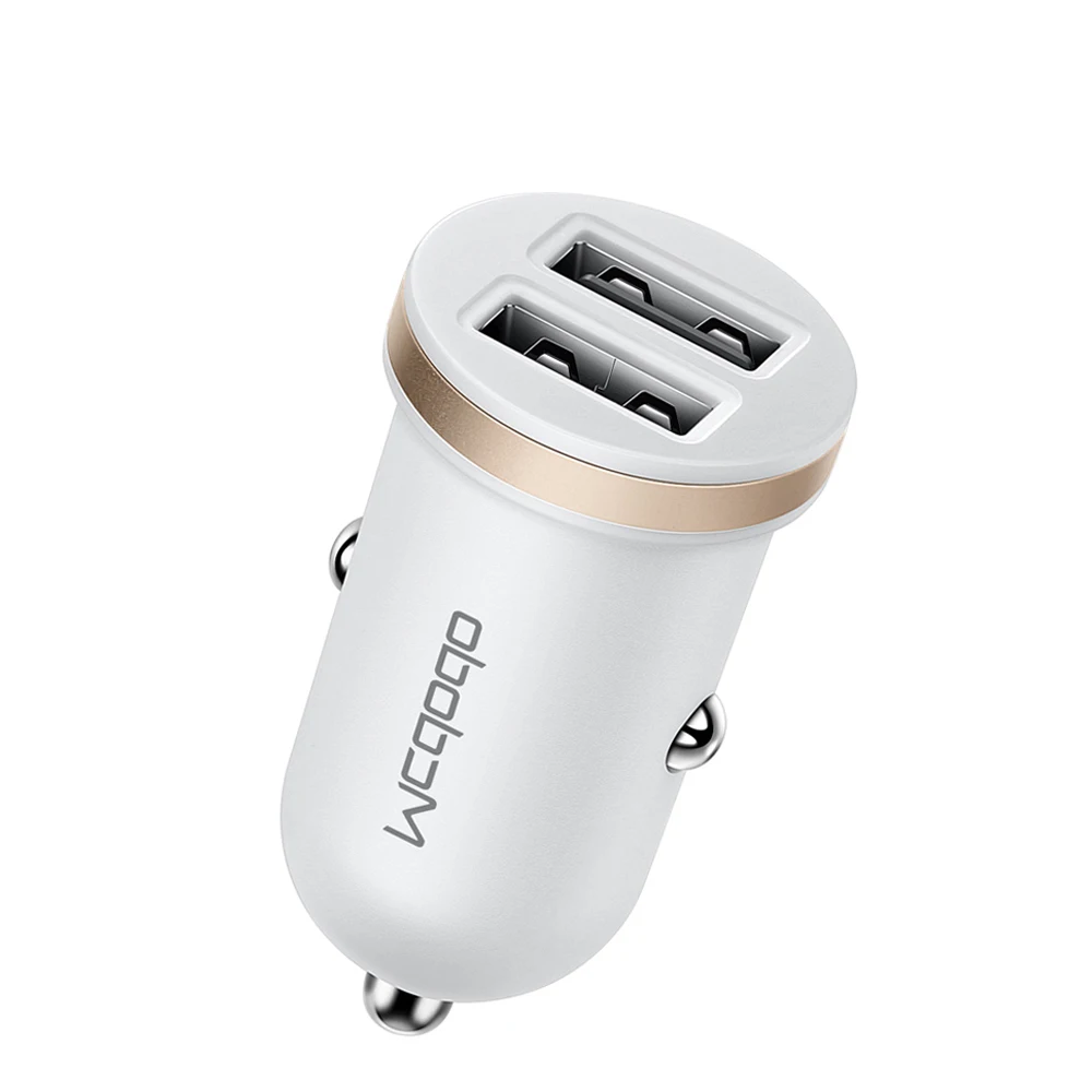 MCDODO, 12 Вт, быстрое автомобильное зарядное устройство с двумя usb-портами, Универсальный мини USB разъем, автомобильный адаптер для зарядки телефона для iPhone, Xiaomi, мобильного телефона, планшета, gps - Тип штекера: White