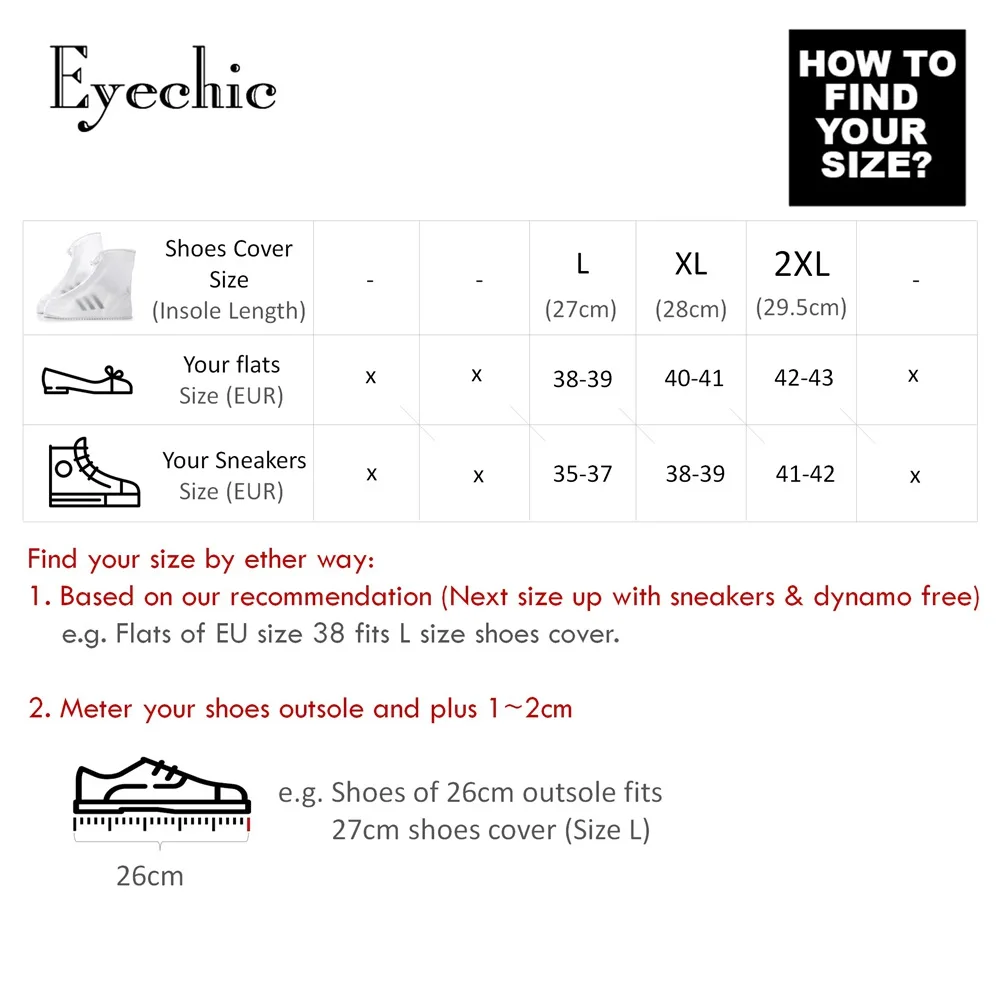 Eyechic водонепроницаемые чехлы для обуви, дождевые Чехлы для обуви, Водонепроницаемые дождевые Чехлы для обуви, водонепроницаемые силиконовые чехлы для обуви для дождя