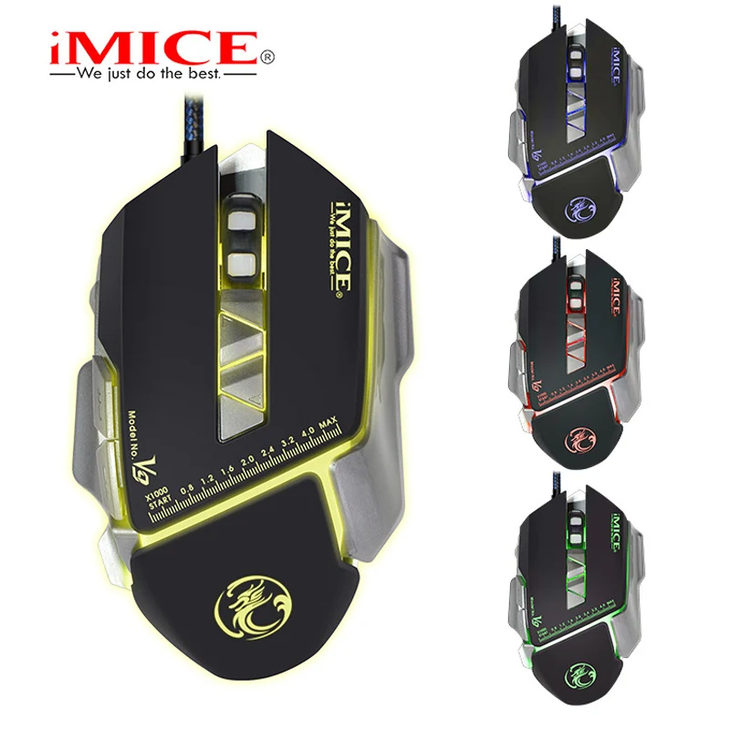 Проводная игровая мышь iMICE V9 USB оптическая 7 кнопок компьютерная для ПК CS DOTA LOL