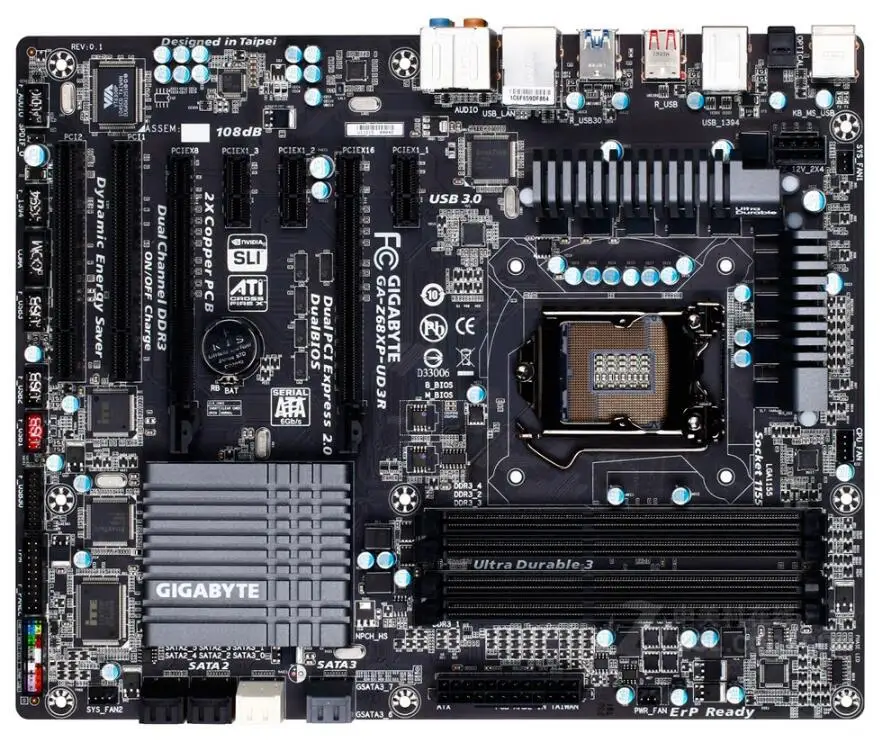 Материнская плата для Gigabyte оригинальная б/у настольного ПК с сокетом Z68 LGA 1155