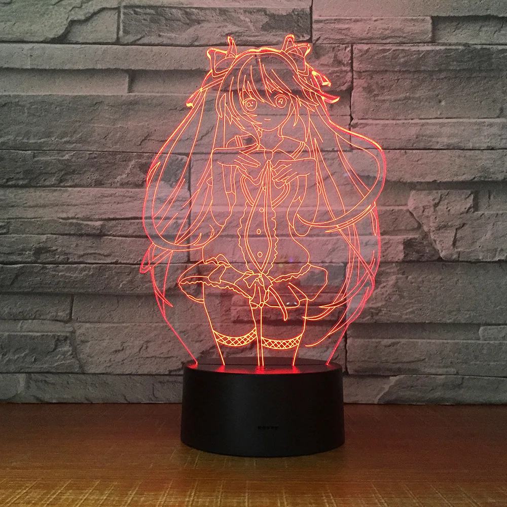 Красивая девушка моделирование 3d креативный 7 цветов ночник акриловое украшение