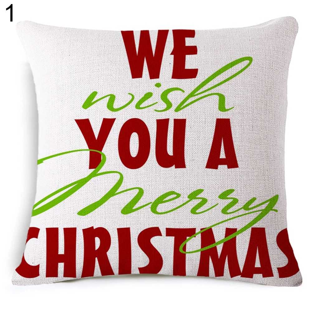 18 дюймов Merry Рождество с принтом букв Пледы Наволочки Лен|pillow case linen|pillow casethrow pillow