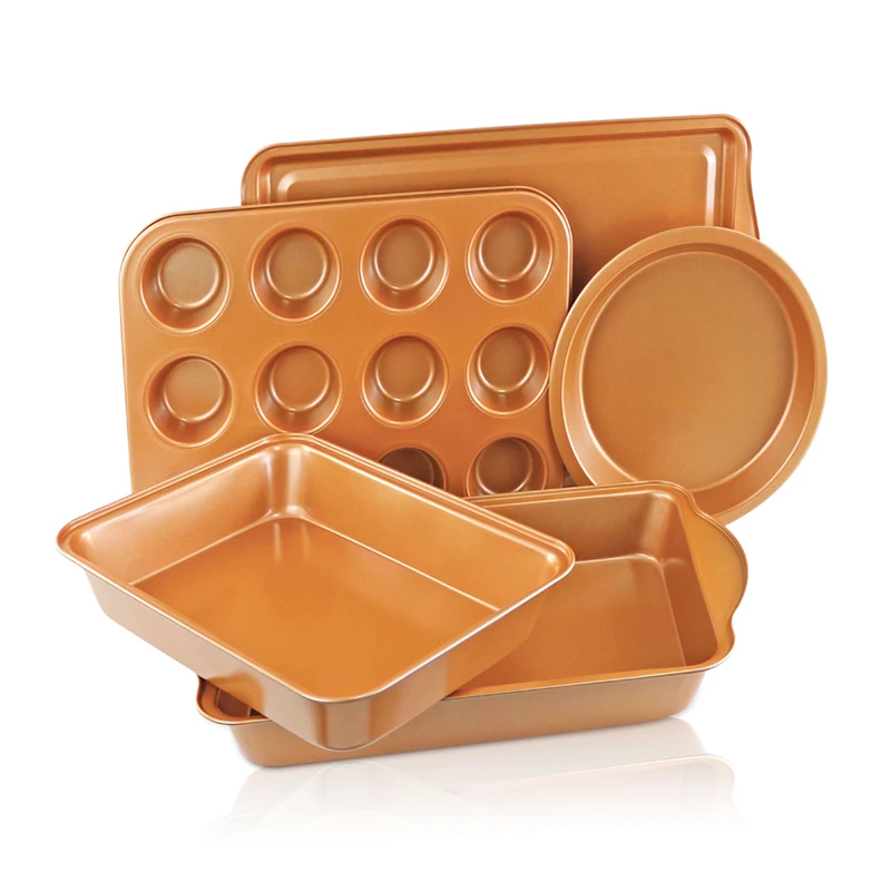 Набор посуды Grand Innovation из нержавеющей стали с медным антипригарным воком, кастрюлей и сковородок с стеклянной крышкой.