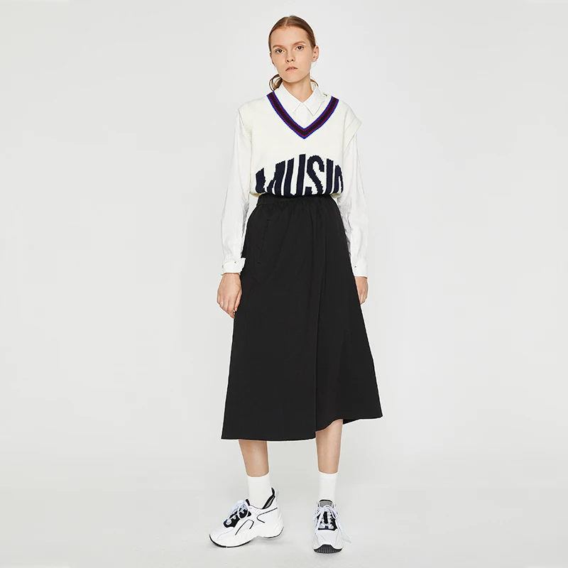 Toyouth New Black Long Skirts Women A-Line Casual Slim Hight Waist Female Plus Size Faldas Mujer Moda Jupe Longue | Женская одежда
