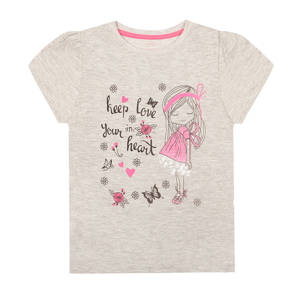 Футболка Gee Jay для девочек стильная с необычным принтом GKT000183|t shirt for girls|t childrenshirts
