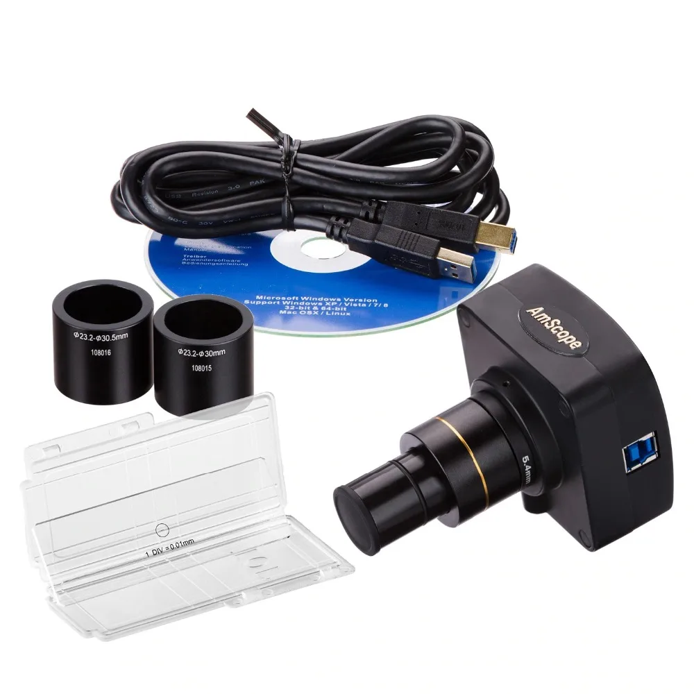 Цифровой видеомикроскоп AmScope 5MP USB3.0 в реальном времени цифровая камера + комплект