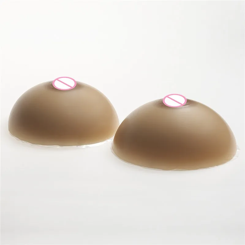 

800g/pair Classic Round Brown Silicone Breast Boobs Fake Tits Enhancer Transgender Crossdresser Breast Forms Cup 34C/36B