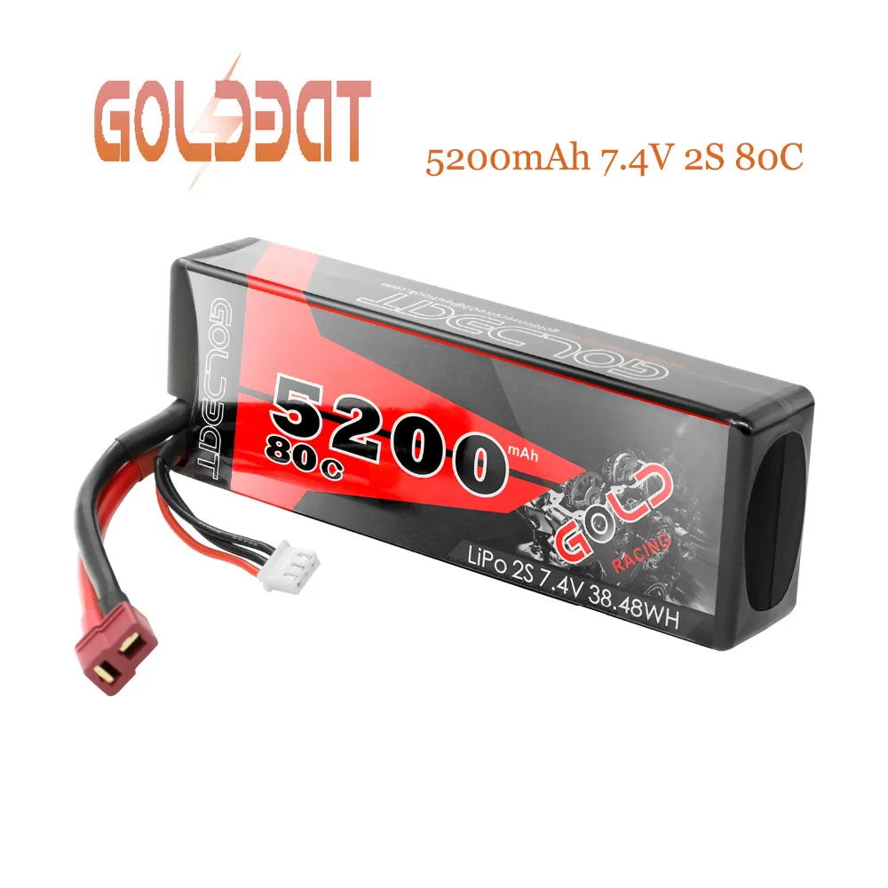Goldbat провод с силикатной гелевой Батарея 7,4 V 5200mAh 2S RC Батарея lipo 7,4 v Lipo 2s 80C с деканов штекер для автомобиля RC грузовик радиоуправляемая автомодель трагги FPV Самолет