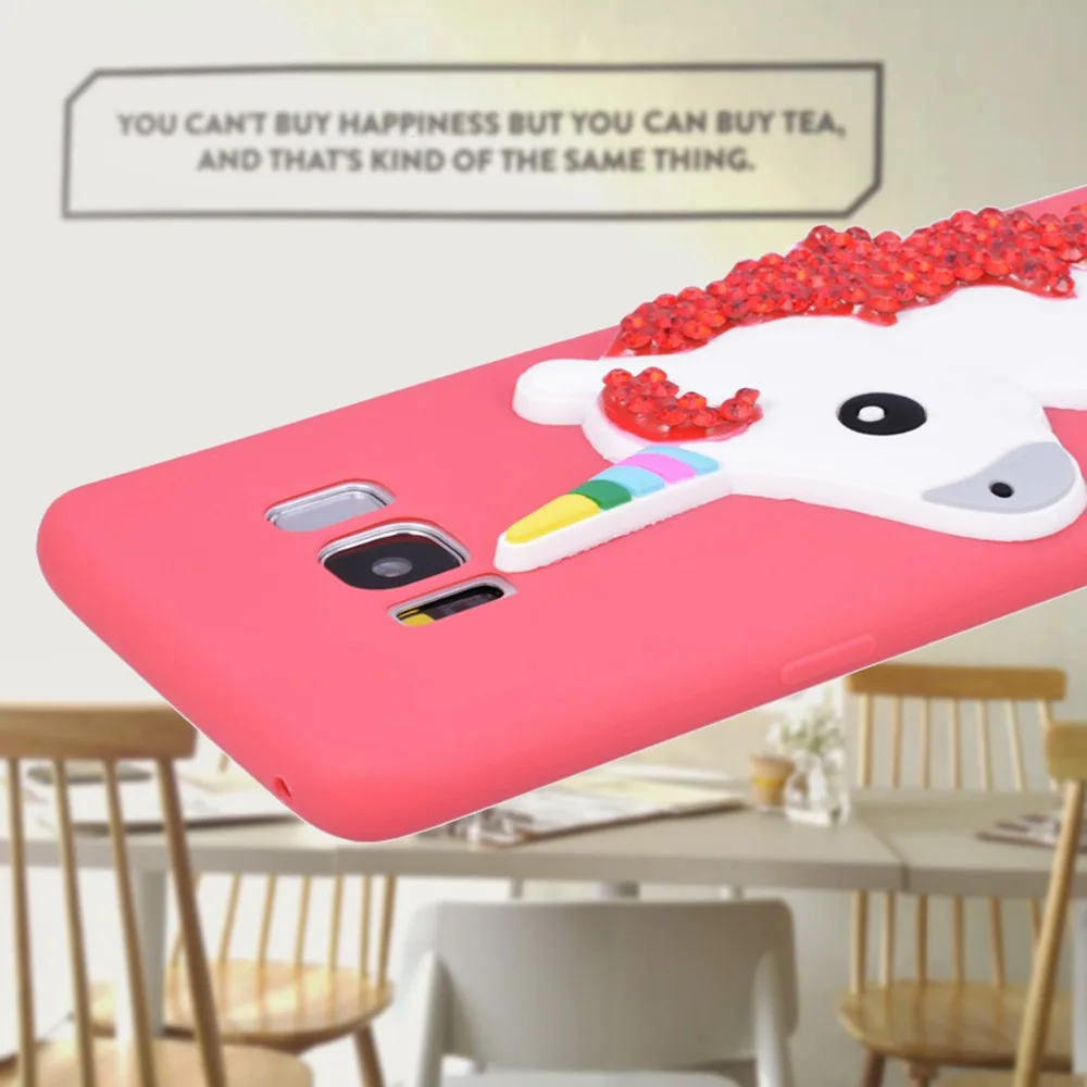 Cute Unicorn Girls Case For Samsung S8 Women Glitter Candy Color Soft Silicone 3D Cover Plus |