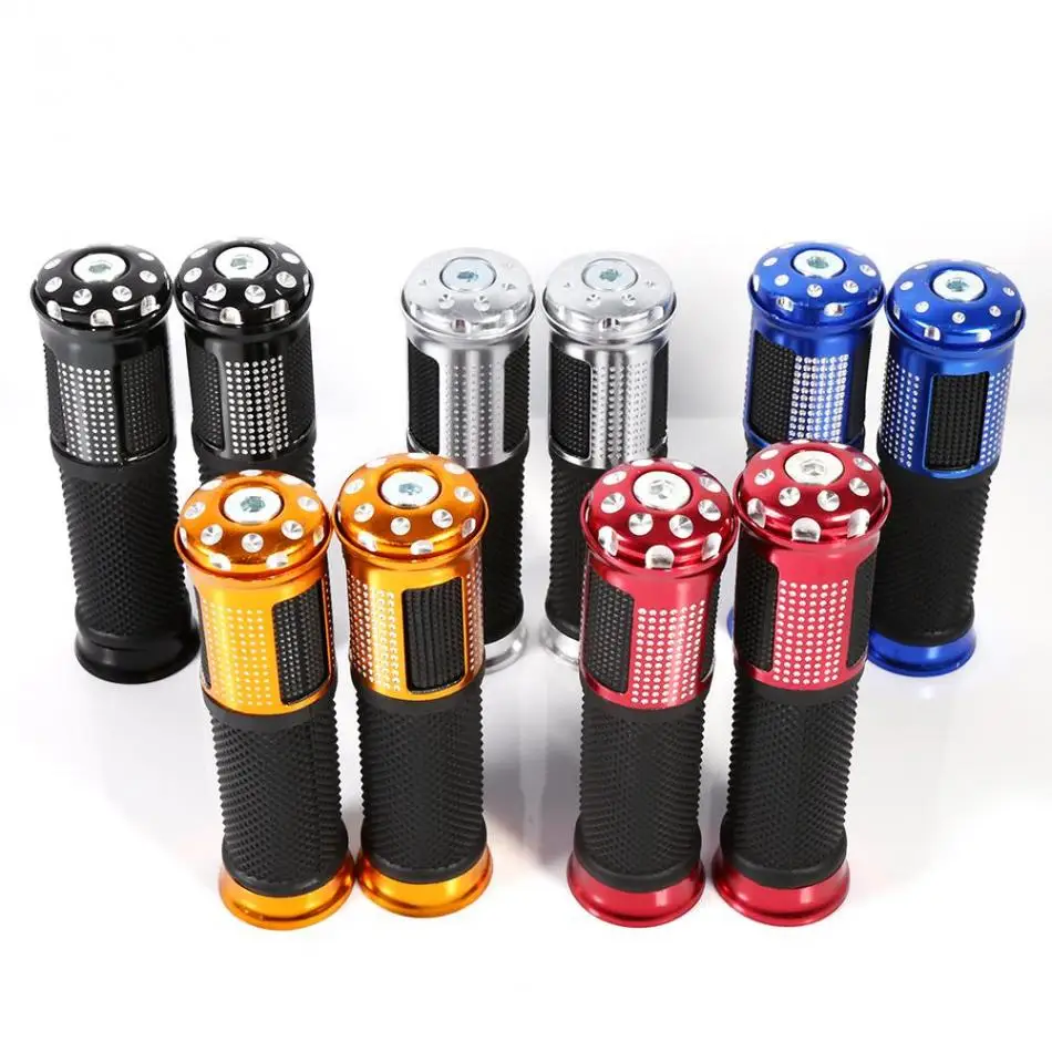 1 пара алюминиевые резиновые ручки для мотоцикла и велосипеда 7/8 дюйма CNC|cnc aluminum