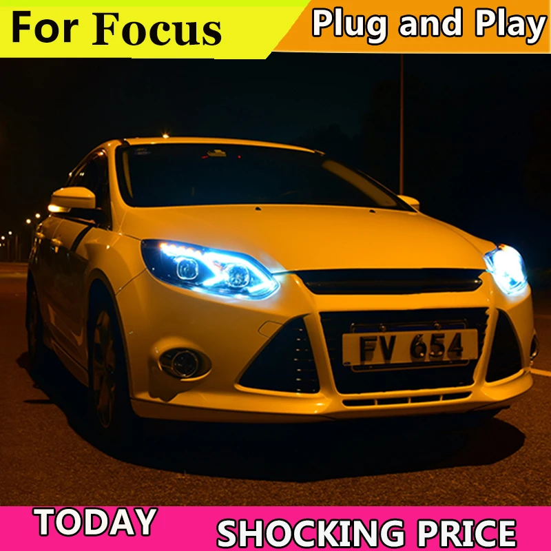 Стайлинга автомобилей головной светильник s для Ford Focus 2012 2014 светодиодный