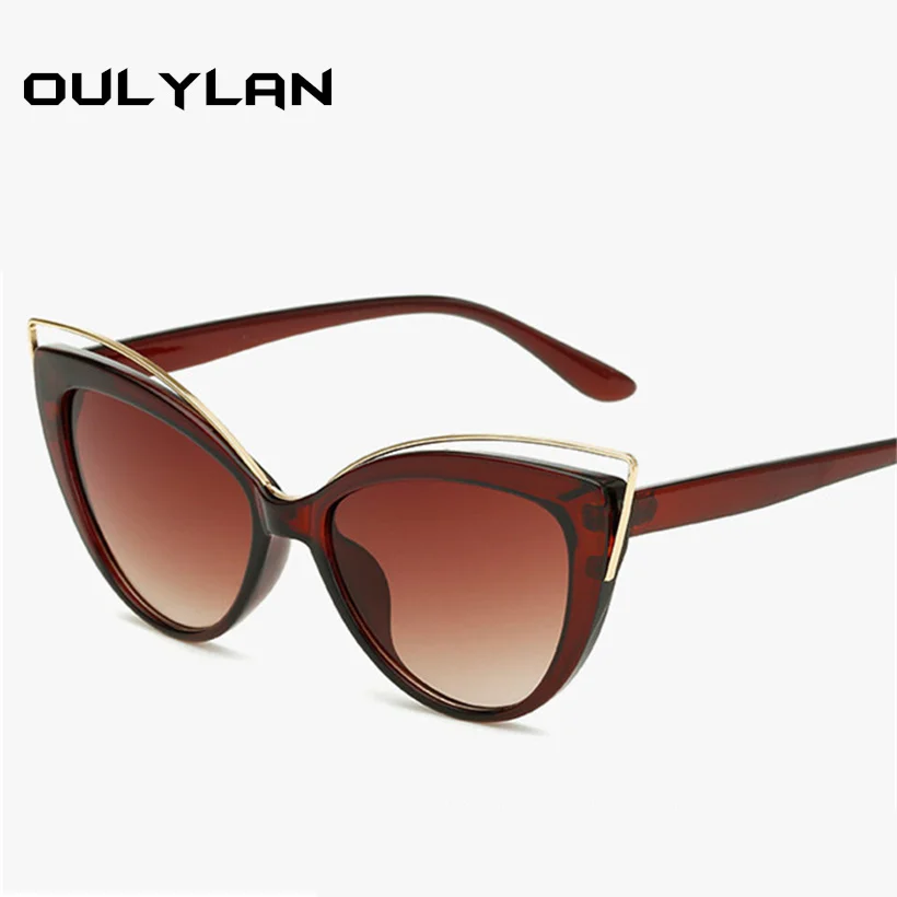 Солнцезащитные очки Oulylan кошачий глаз женские Винтажные Кэти Холмс для женщин
