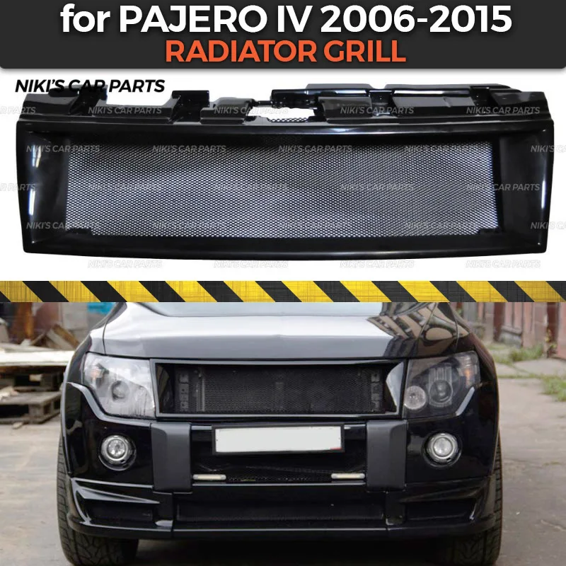 Решетка радиатора для Mitsubishi Pajero IV 2006 2015 без щита комплект корпуса из АБС пластика